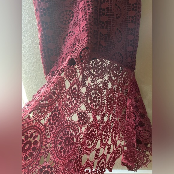 Lena red crochet lace maxi dress, size S - Picture 3 of 11
